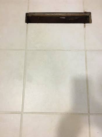 The same section of reviewer's tile but the grout is now white