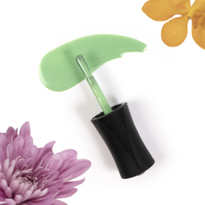 the nail polish brush and a swipe of the polish