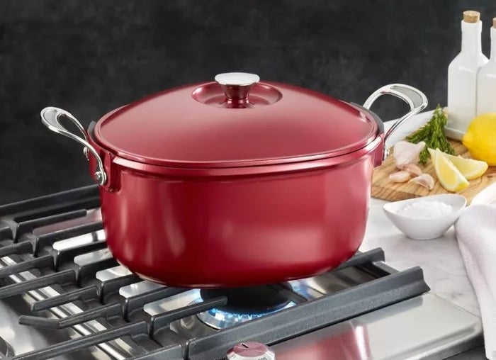 The red aluminum pot