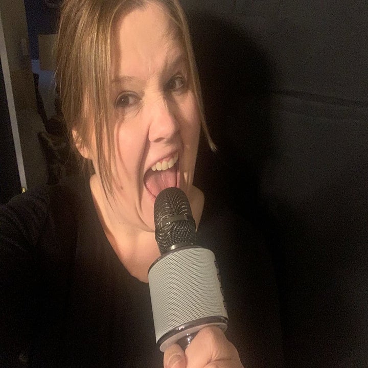 a reviewer using the microphone