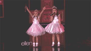 The girls dancing and singing super bass on ellen