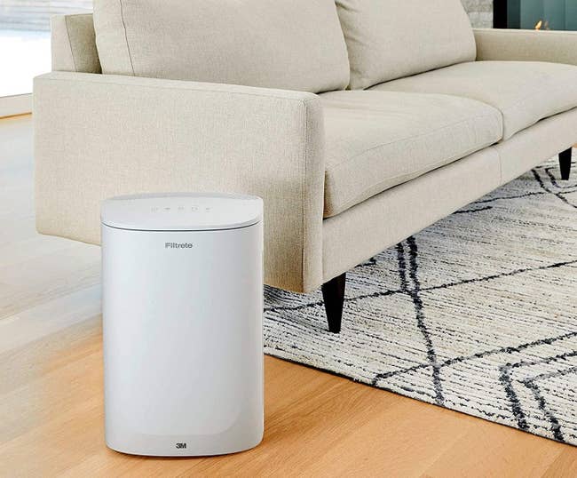the air purifier in a living room 