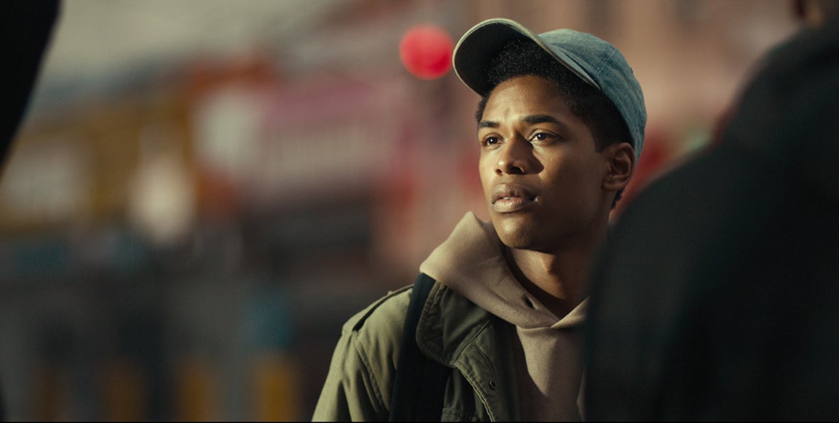 Kelvin Harrison Jr. as Steve Harmon in the movie titled Monster