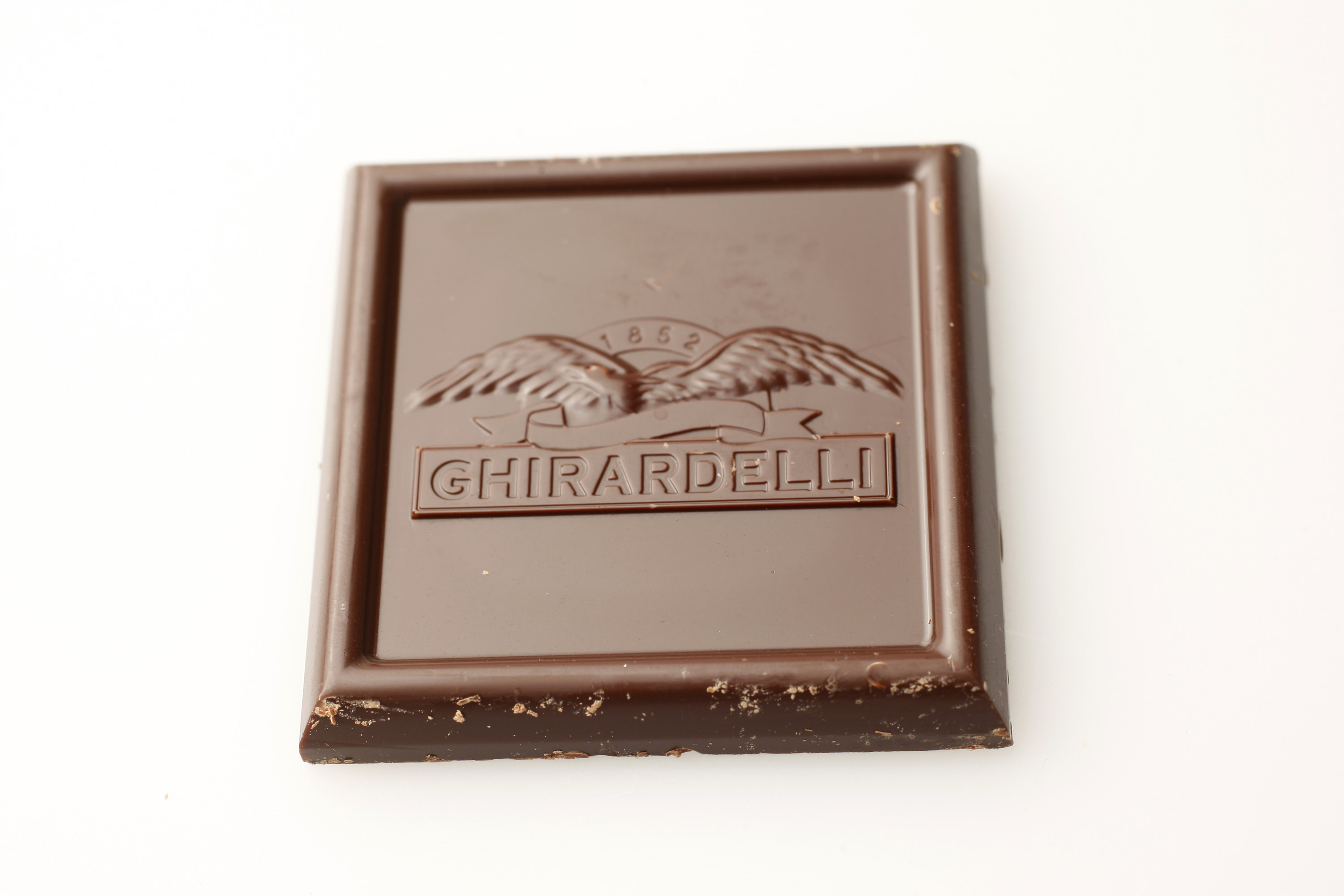 A square of Ghirardelli chocolate