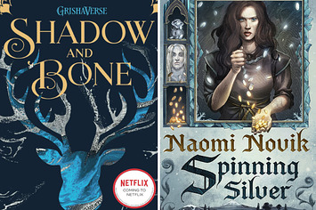 (left) book cover of Shadow and Bone; (right) book cover for Spinning Silver by Naomi Novik