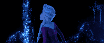 a gif of elsa looking back and surprised