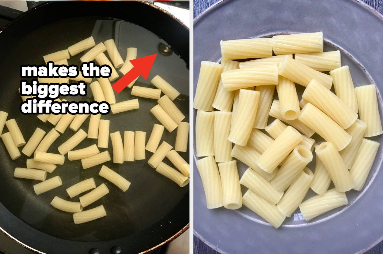 Pasta before and after