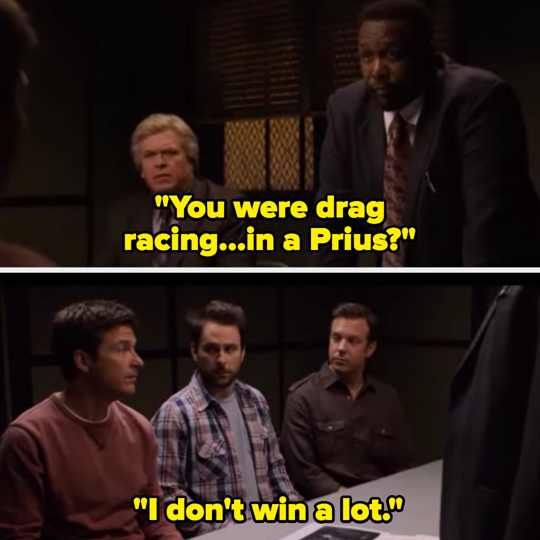 Jason Bateman gets caught in an obvious lie about drag racing in a Prius