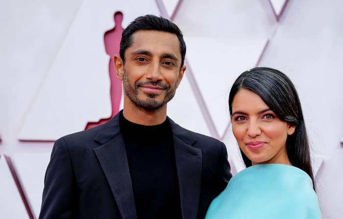Riz Ahmed and Fatima Farheen Mirza attend the 93rd Annual Academy Awards