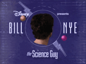 In the Bill Nye the science guy intro, his head spins around in an orbit