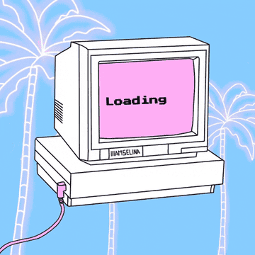 A computer displays a &quot;loading&quot; graphic