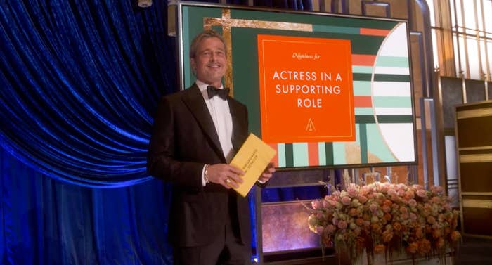 Brad Pitt presents Best Supporting Actress at the 2021 Oscars