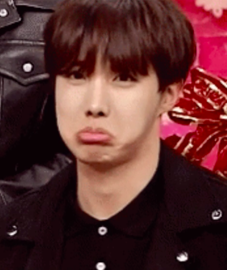 J-Hope making a sad face