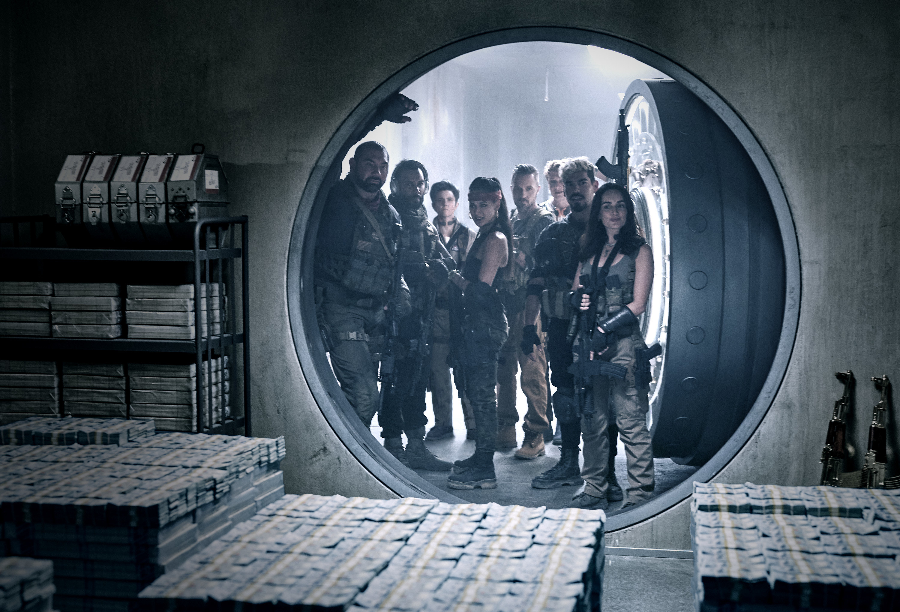 Dave Bautista as Scott Ward, Omari Hardwick as Vanderohe, Tig Notaro as Peters, Samantha Win as Chambers, Colin Jones as Damon, Matthias Schweighöfer as Dieter, Raúl Castillo as Mickey Guzman, and Ana de la Reguera as Cruz