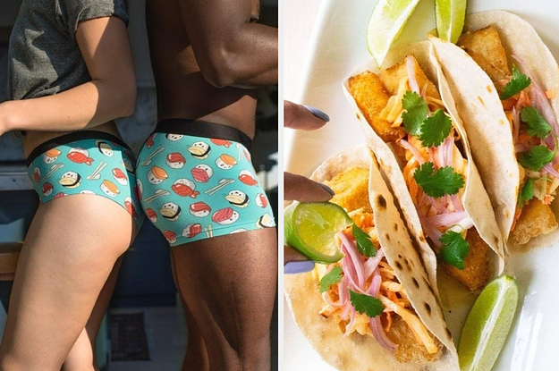 two pairs of matching underwear in longer and shorter styles touching butts