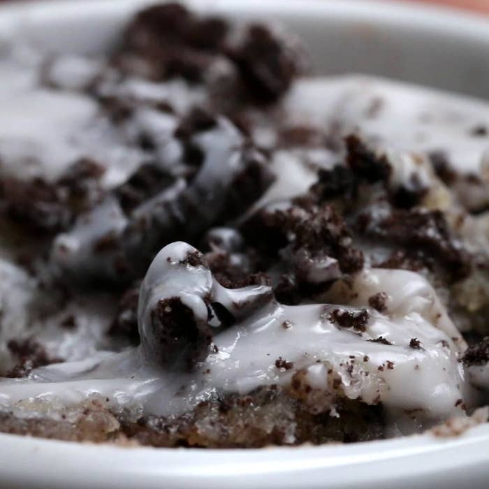 Cookies and cream mug cake.