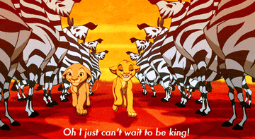 Simba singing &quot;Oh I just can&#x27;t wait to be king!&quot;