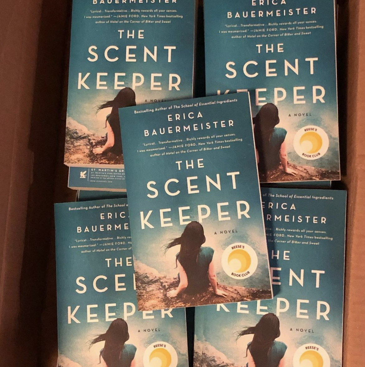 a box of the Scent Keeper books