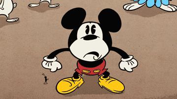 Mickey Mouse thinking hard