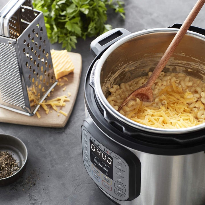 an instant pot with mac and cheese in it