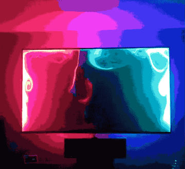 A gif of the backlight changing to match what&#x27;s shown on the TV screen