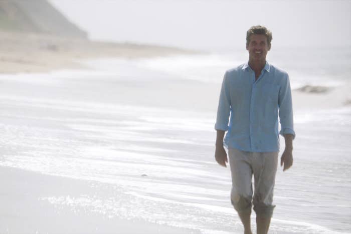 Patrick Dempsey on the beach on Grey's Anatomy