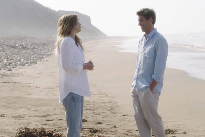 Dempsey and Ellen Pompeo on the beach in Grey's Anatomy