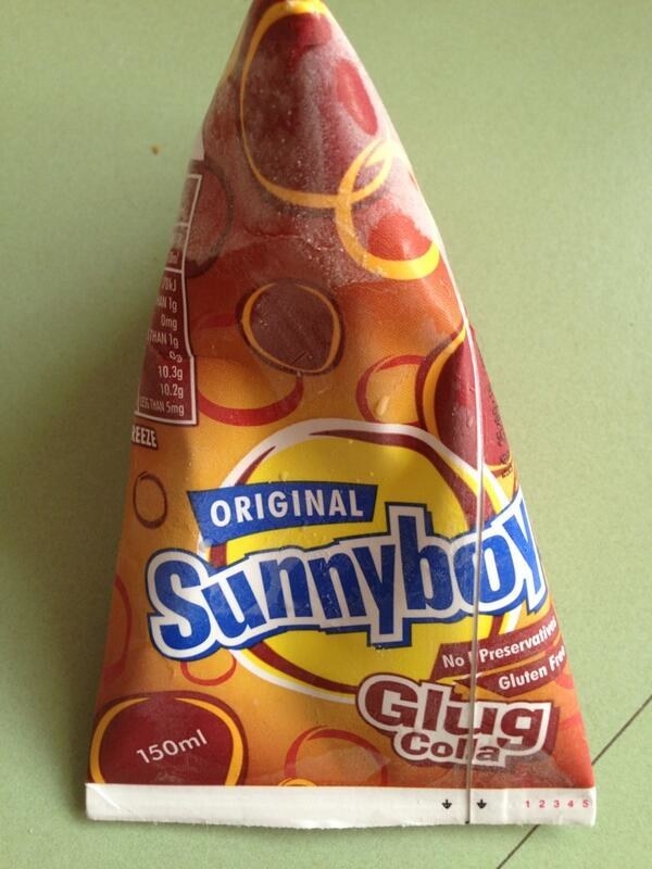 A packet of Glug Cola flavoured Original Sunnyboy