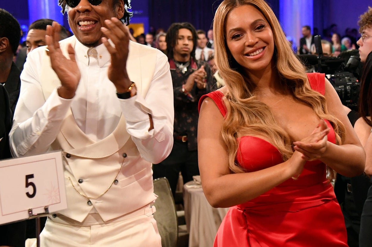 Jay-Z and Beyoncé at the pre-Grammy gala in 2020