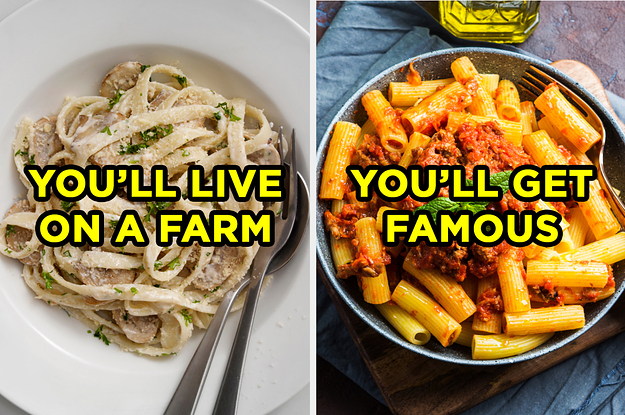 On the left, some mushroom Alfredo labeled