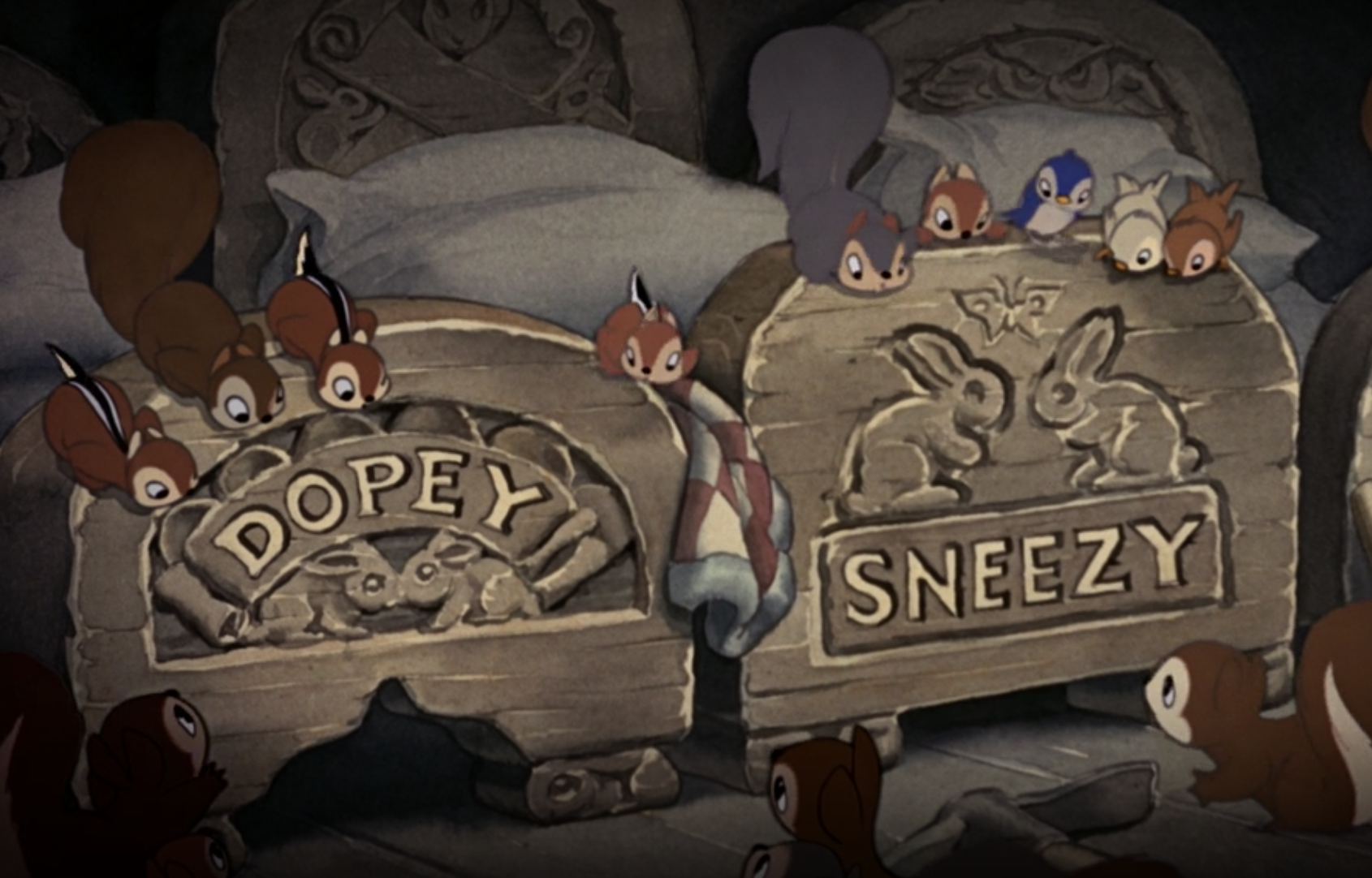 beds for Dopey and Sneezy