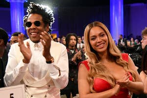 Jay-Z and Beyoncé at the pre-Grammy gala in 2020