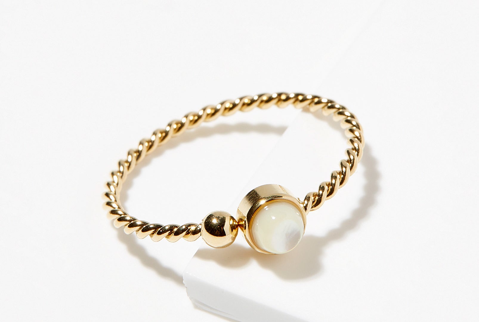A ring with a pearl stone