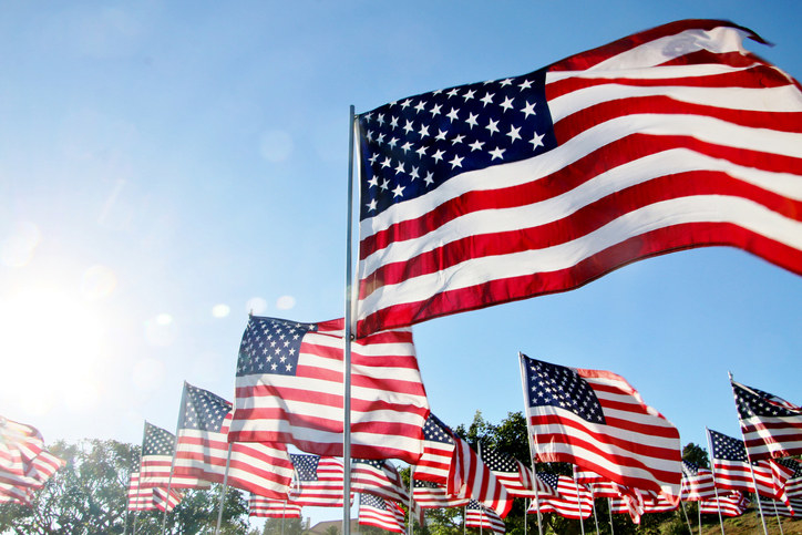 lots of american flags