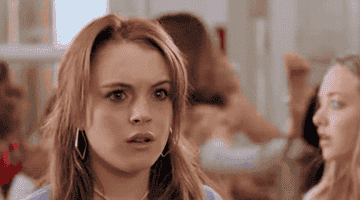 GIF from &quot;Mean Girls&quot; of all the girls fighting in the hallways