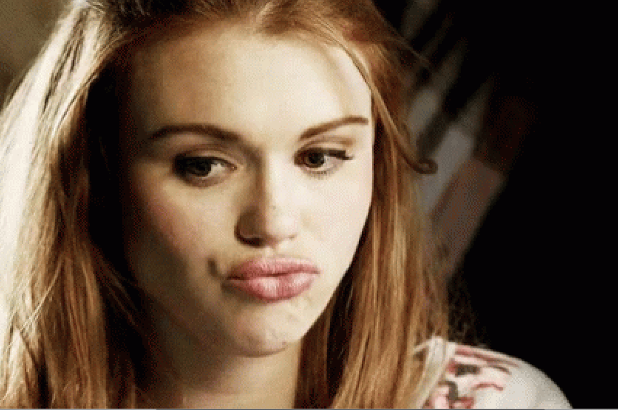 lydia from teen wolf giving a side eye