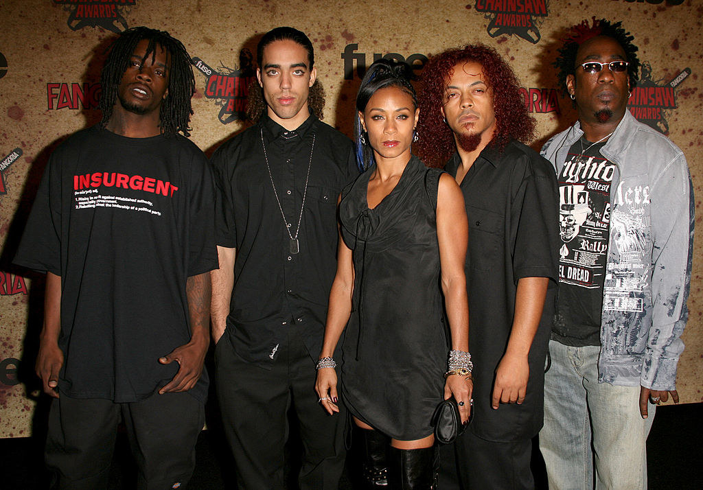 Jada with the four members of Wicked Wisdom on a red carpet