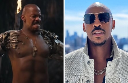 Mehcad Brooks as Jax side by side with a photo of him with sunglasses on
