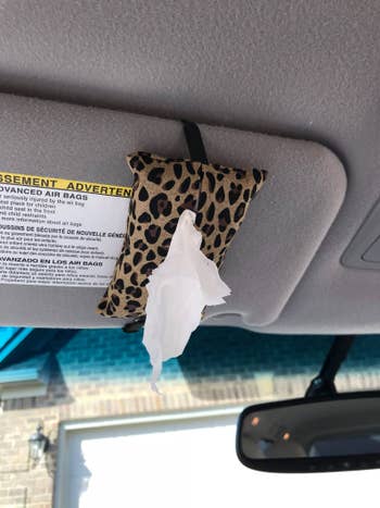the tissue holder on the car visor