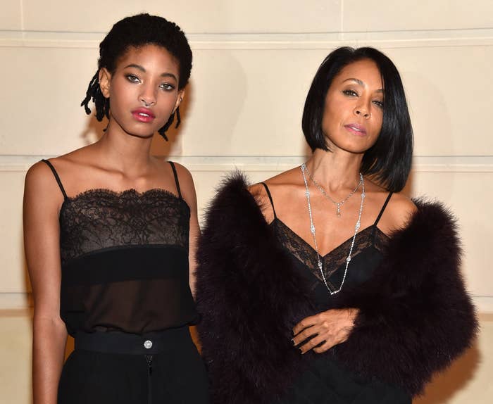 Willow and Jada in black spaghetti-strap outfits