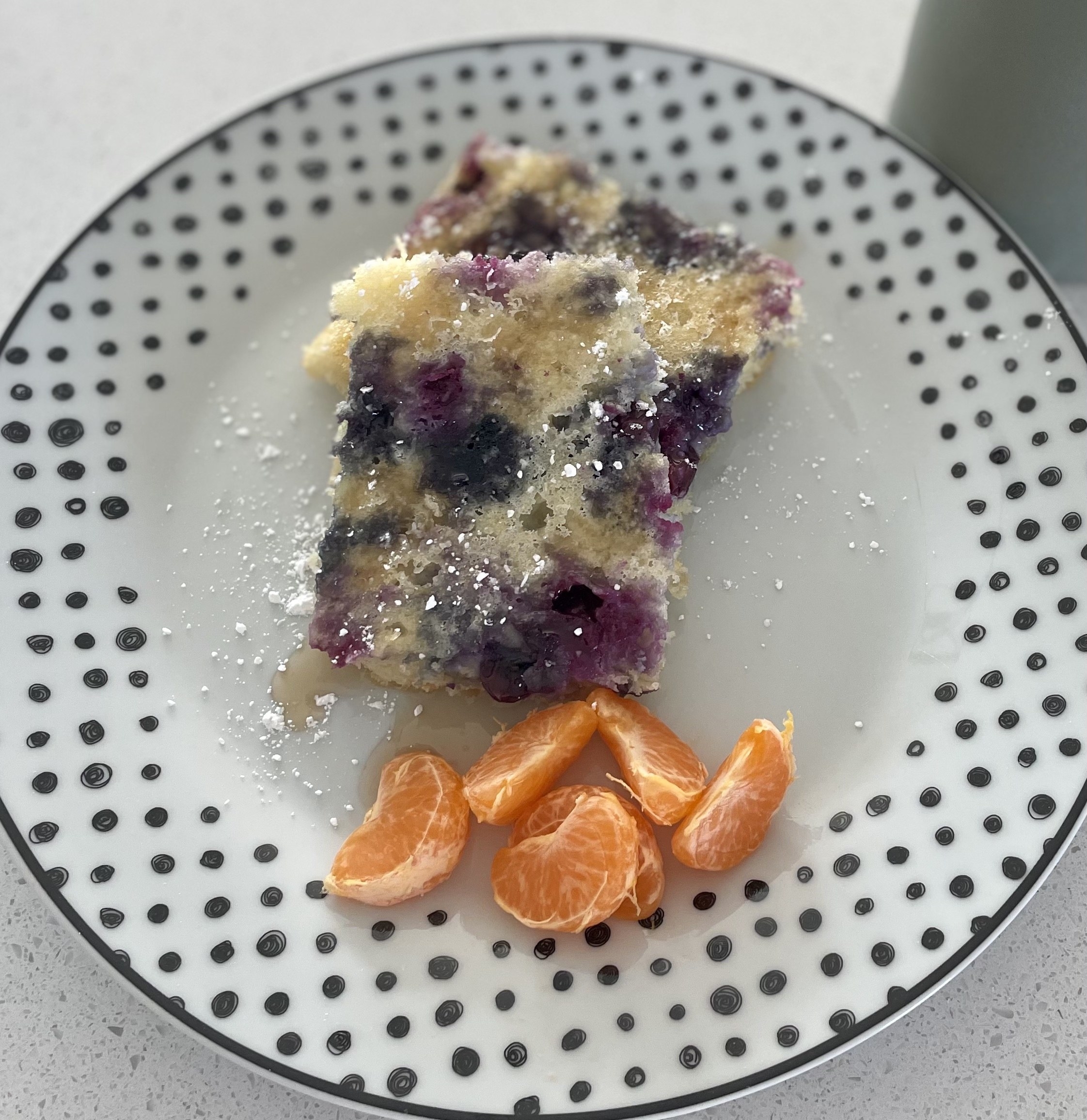 Lemon-Blueberry Sheet Pan Pancakes plated