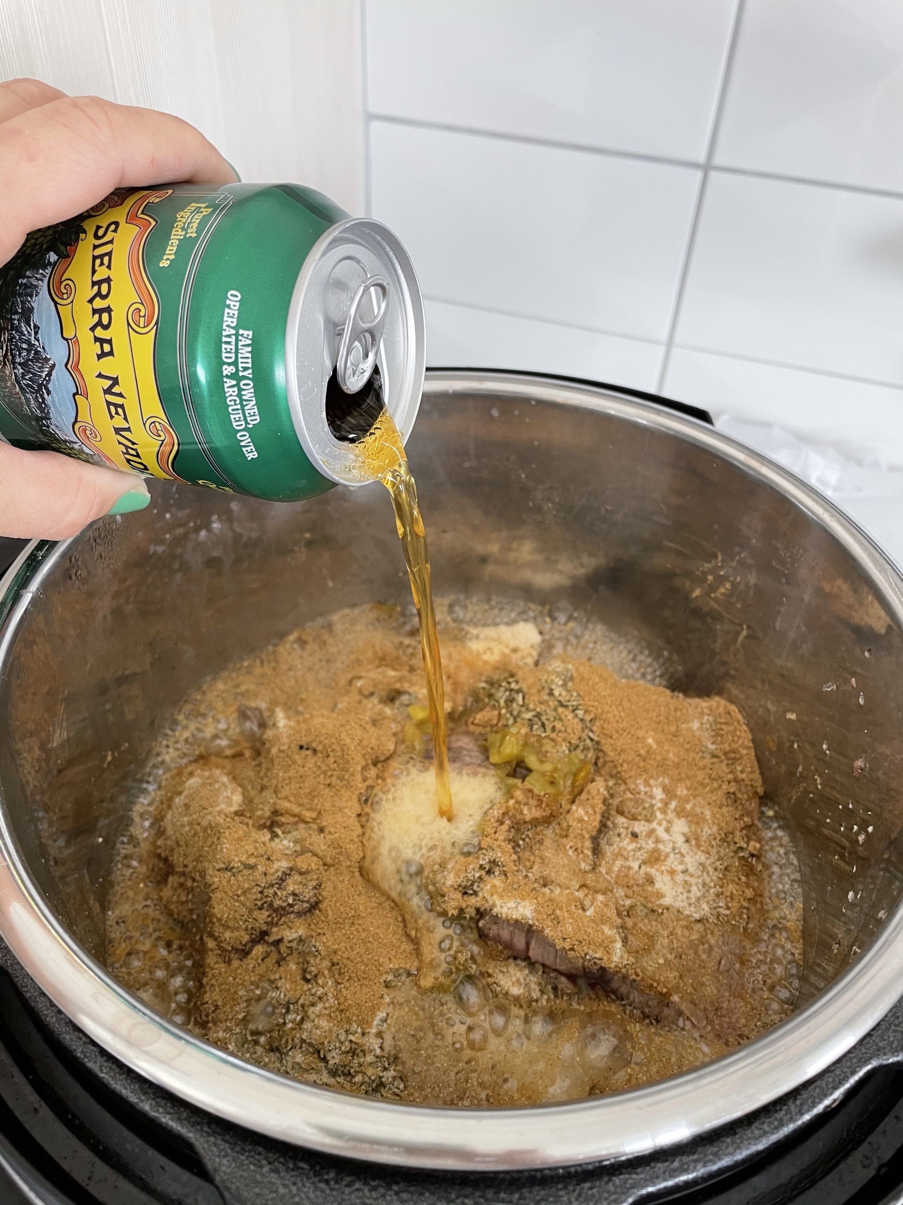 Braising the beef in an Instant Pot