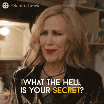 GIF of woman saying what the hell is your secret 