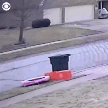 Garbage collector jumping on a thrown-out trampoline