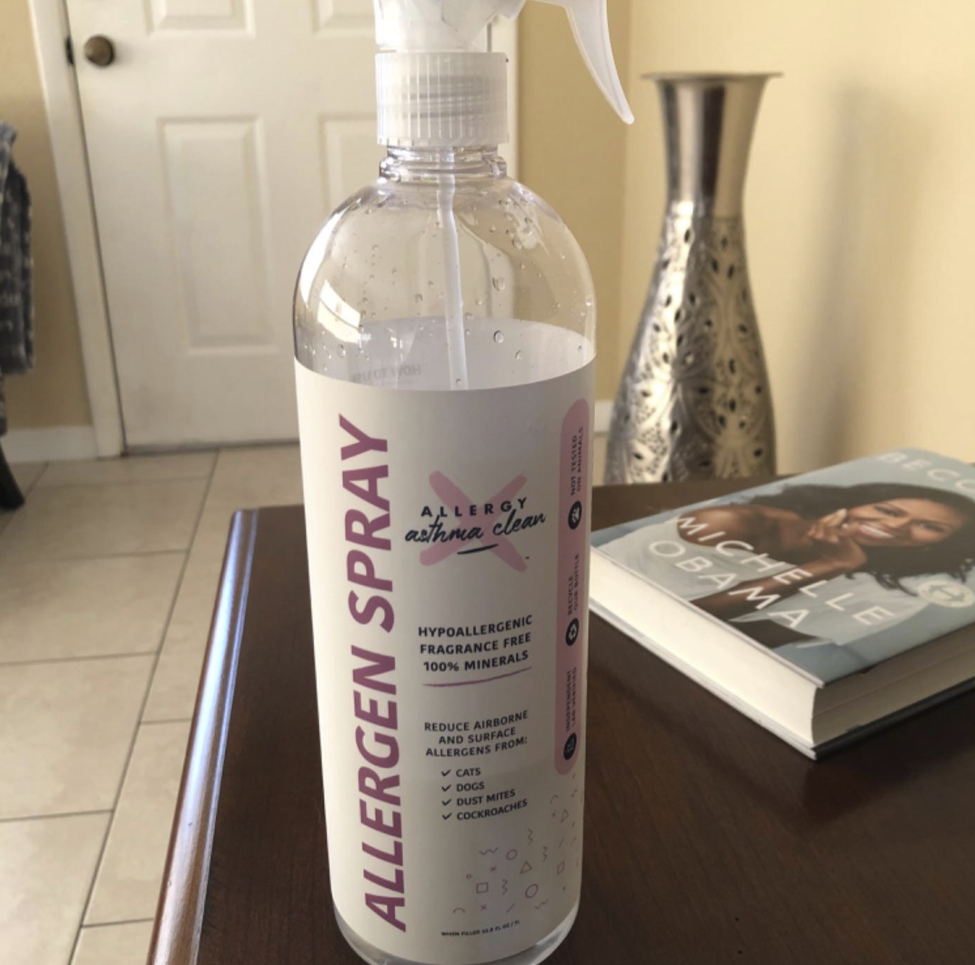 reviewer&#x27;s bottle of spray