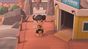 animal crossing character spins around and changes outfits