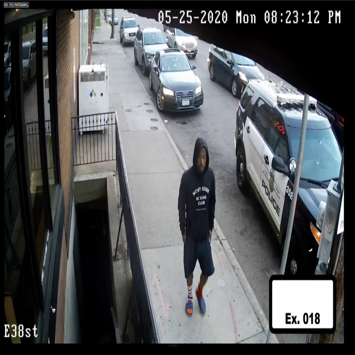 Williams walking to the Cup Foods entrance on May 25, 2020