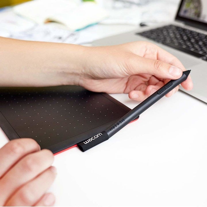 A graphic tablet with a stylus