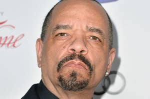 a closeup of ice t's face