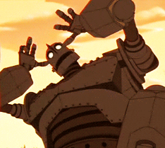 The Iron Giant making a funny face in &#x27;The Iron Giant&quot;